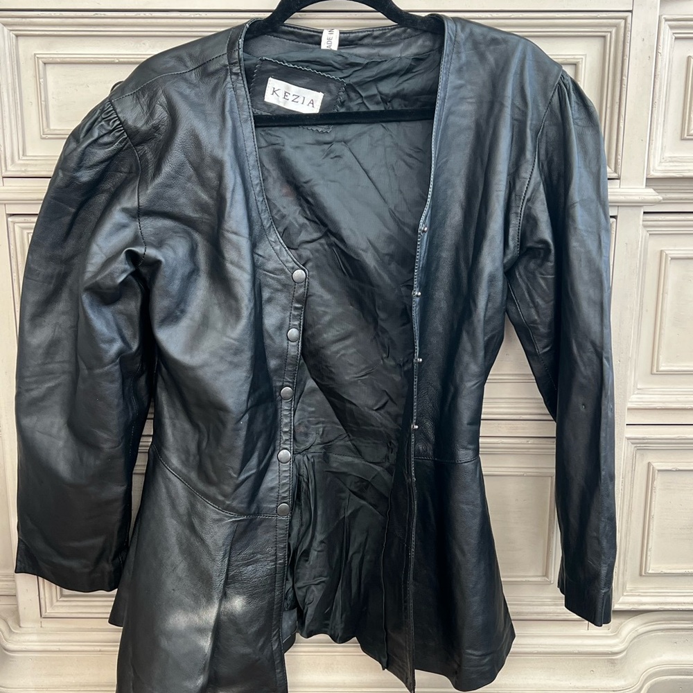 Women's Black vegan Leather Jacket